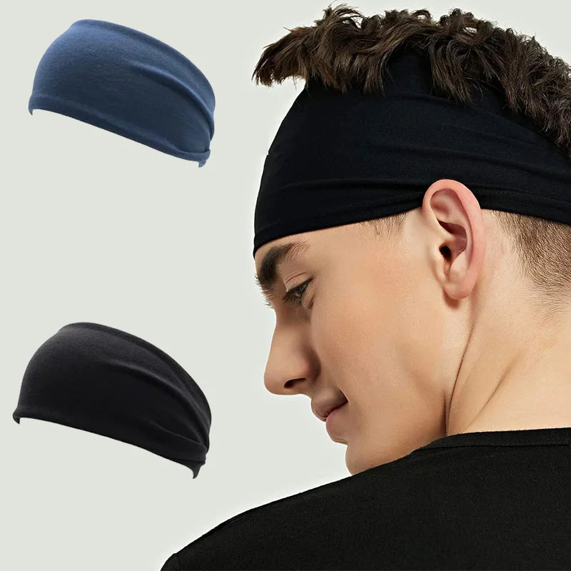Men Women Sports Headband Sweatband Stretch Elastic Gym Fitness Running Yoga Headwrap Breathable Quick-dry Absorbent Hair Bands