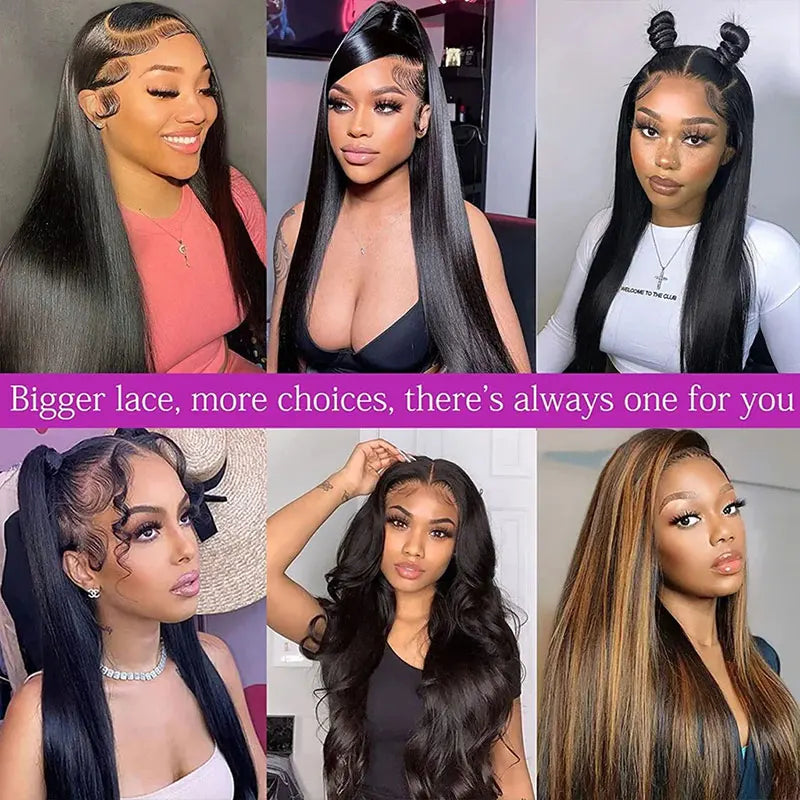 Bone Straight Lace Frontal Human Hair Wig Brazilian Transparent Lace 100% Human Hair Wigs For Women Natural Black Remy Hair Wig