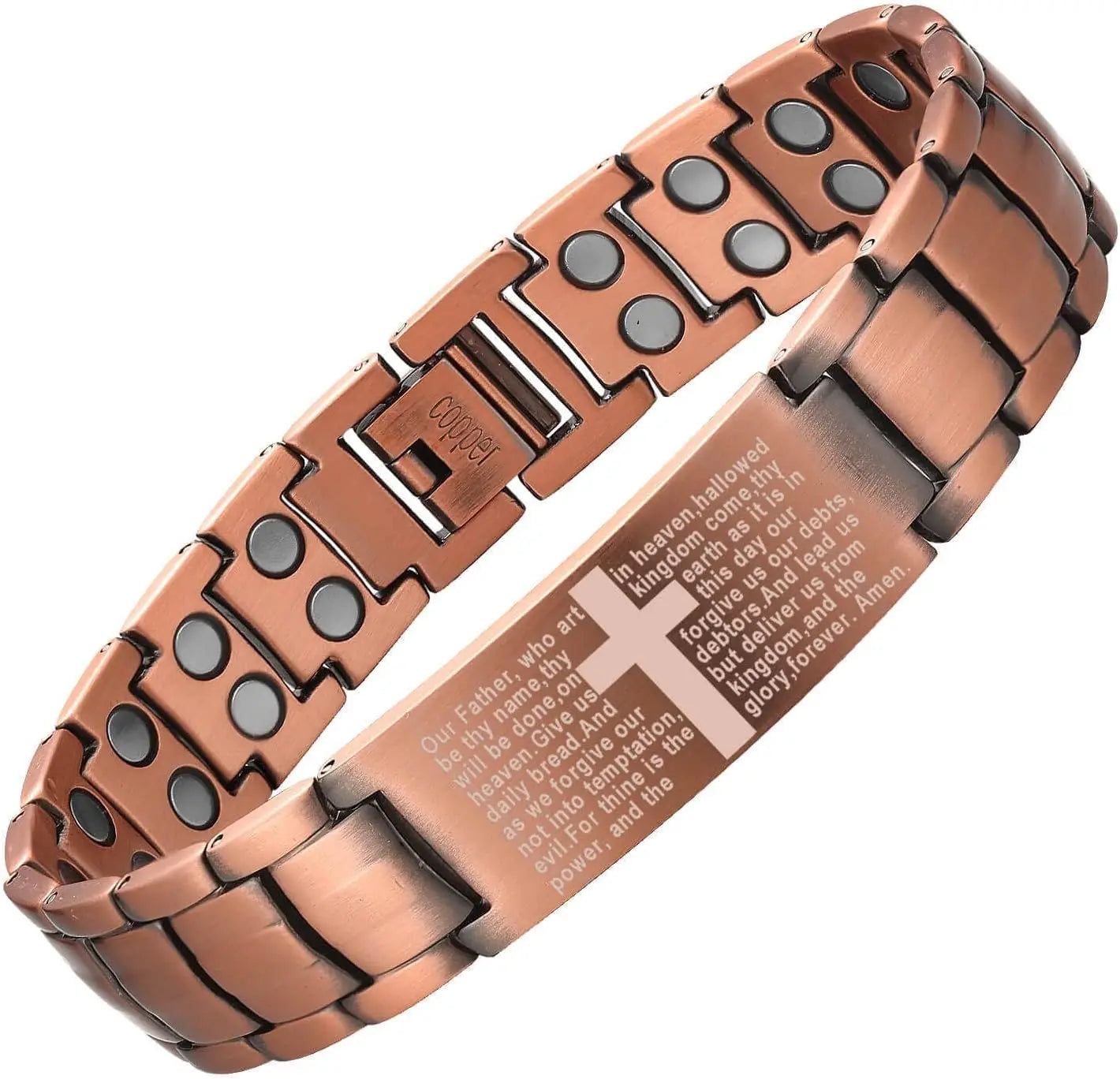 Pure Copper Bracelet for Men, Cross Copper Magnetic Bracelet with Ultra Strength Magnets, Adjustable Jewelry Box Christmas Gifts
