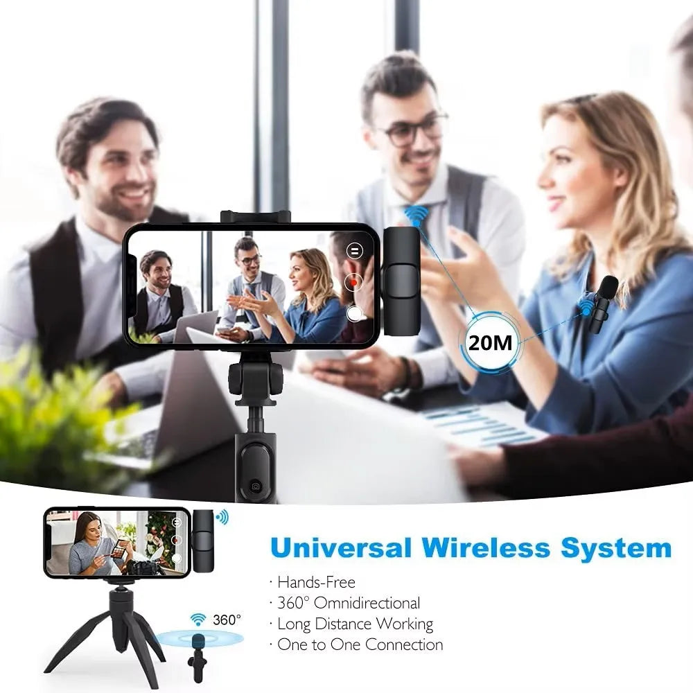Lenovo Mini Portable Wireless Lavalier Microphone for Live Broadcast Gaming Audio Video Recording iPhone Android