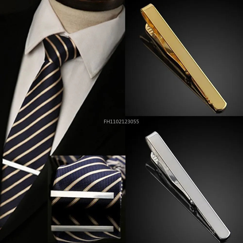 1PCS Tie Clips For Men Fashion Simple Bar Clasp Necktie Accessories Clasp Tie Pin Daily Business Wedding Ceremony Tie Clip Pin