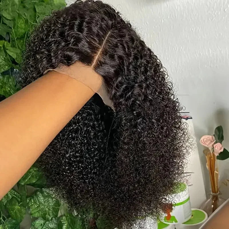 Kinky Curly Glueless Short Curly Bob Hair Wig Human Hair 5x5 HD Lace Closure Wigs Wear To Go Lace Frontal Wig Water Wave Cut Wig