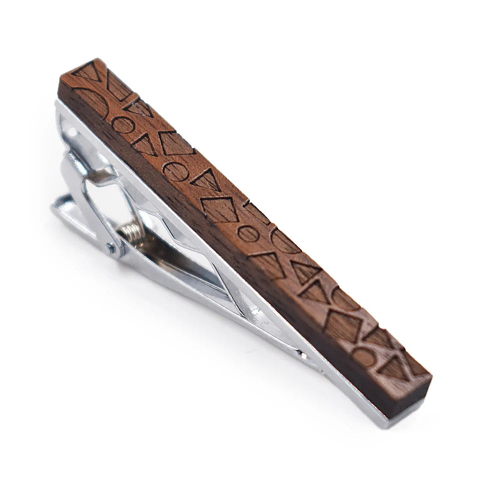 New High Quality Retro Wood Tie Clips For Man Tie Bar Wooden Tie Clip Gentlemen Wedding Business Suit Shirt Necktie Bar Clip