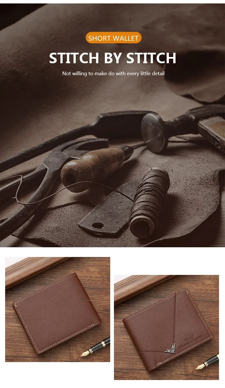 Slim Leather Wallet for Men RFID Blocking Bifold Front Pocket Wallet Minimalist Credit Card Holder Cash Money Clip