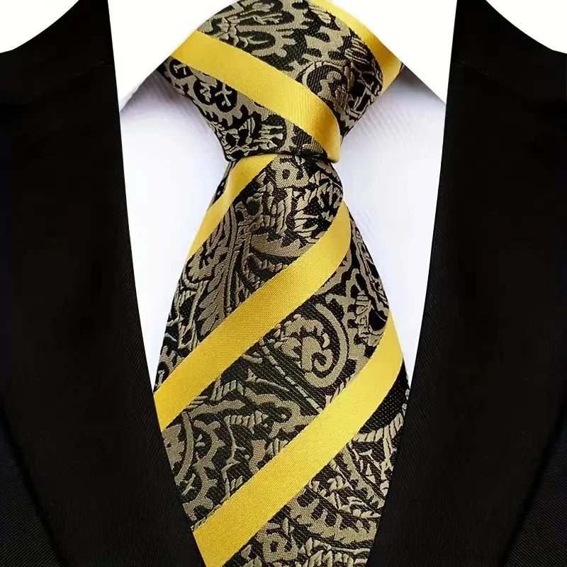 8CM Men's Ties Necktie For Man Wedding Business Party Stripes Striped Jacquard Woven Neck Tie Daily Wear Accessories Gift