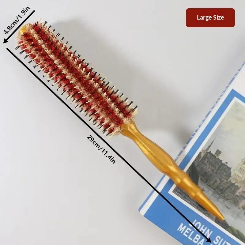Hair Styling Comb Round Curling Brush For Medium To Long Hair Scalp Massage Detangling Comfortable Handle Salon Supplies