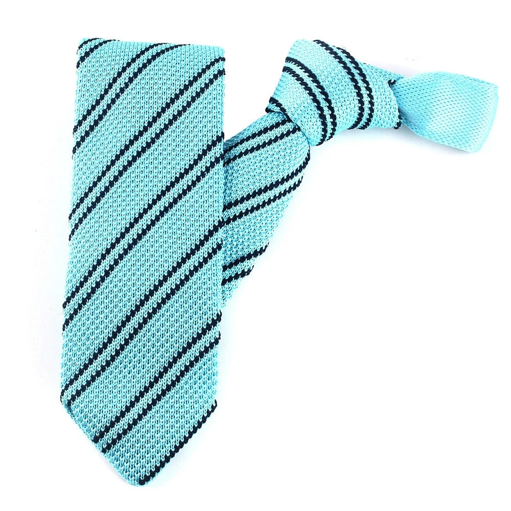 New Knit Ties Casual Skinny Necktie Boys Girls Knitted Striped Neck Tie Wedding Necktie Men