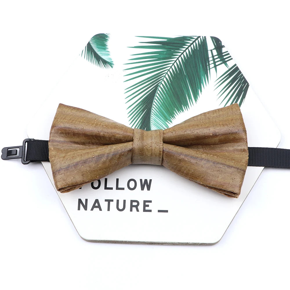 Novel Wooden Bow Tie For Man Women Cork Bowknot Retro Wood Handmade Bowties Daily Party Wedding Accessories Butterfly Wholesale