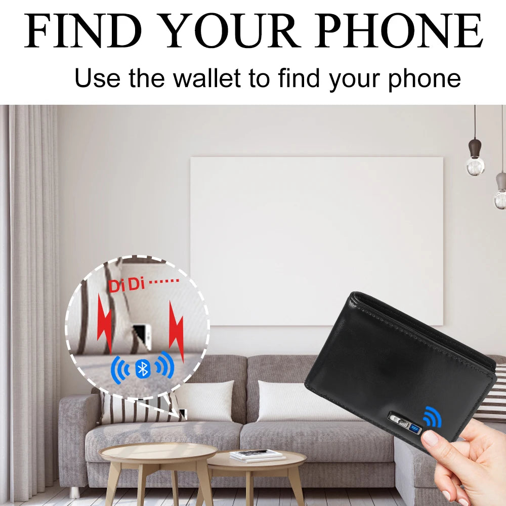 Wallet with Tracker Men Wallet anti Loss Android Magsafe Cüzdan Metal Cartera GPS Finder Boy Gift  smart wallet  with camera