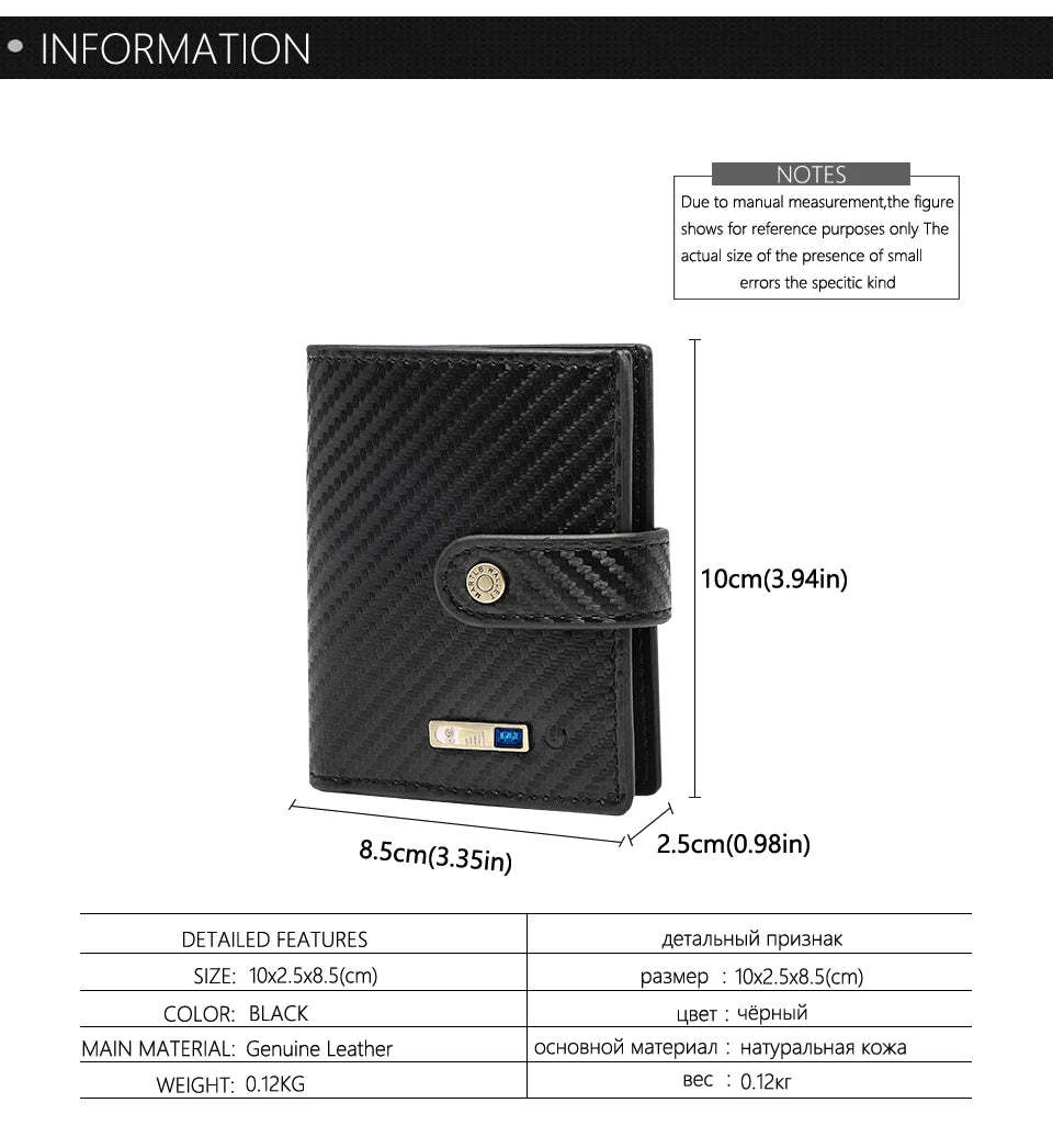 Wallet with Tracker Men Wallet anti Loss Android Magsafe Cüzdan Metal Cartera GPS Finder Boy Gift  smart wallet  with camera
