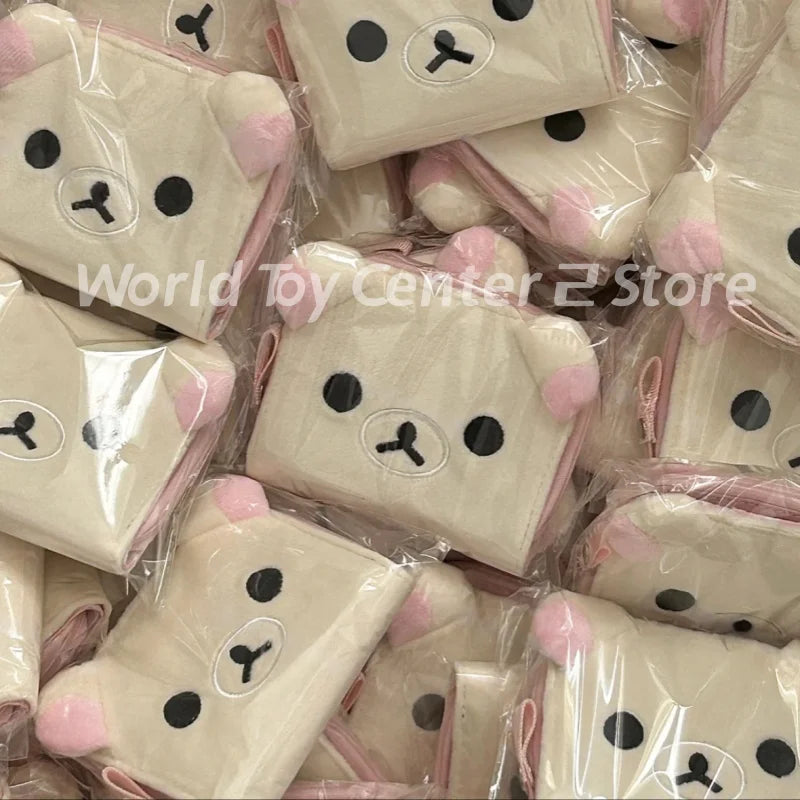 Kawaii Rilakkuma Korilakkuma Wallet Purse Cartoon Bear Face Cute Short Wallets For Women Girls White Purses Money Clips Gifts