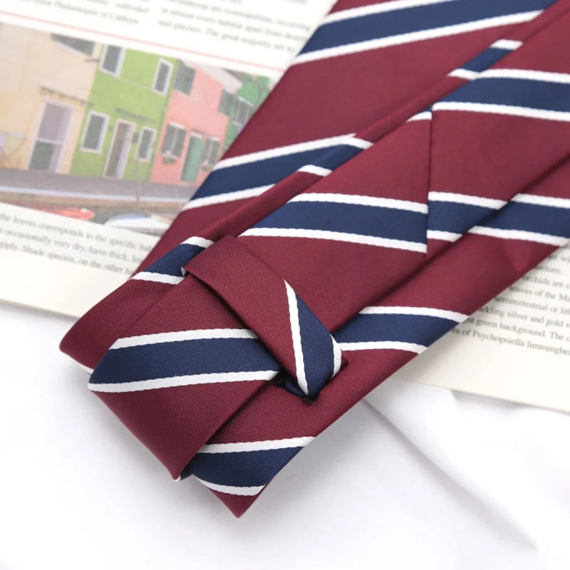 Fashion Necktie for Men Women Tie 7cm Casual Striped Preppy Style Slim Girls JK Neck Tie Wedding Gravatas Accessories Corbatas