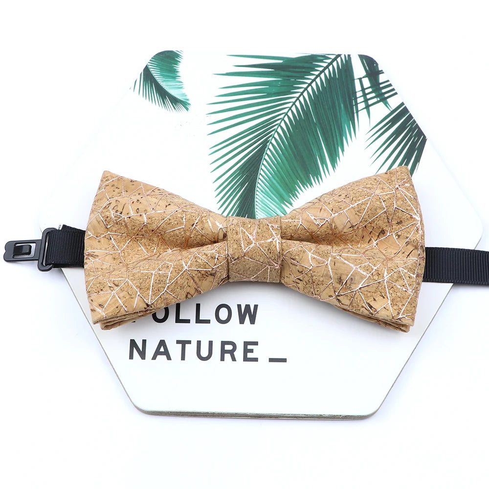 Novel Wooden Bow Tie For Man Women Cork Bowknot Retro Wood Handmade Bowties Daily Party Wedding Accessories Butterfly Wholesale