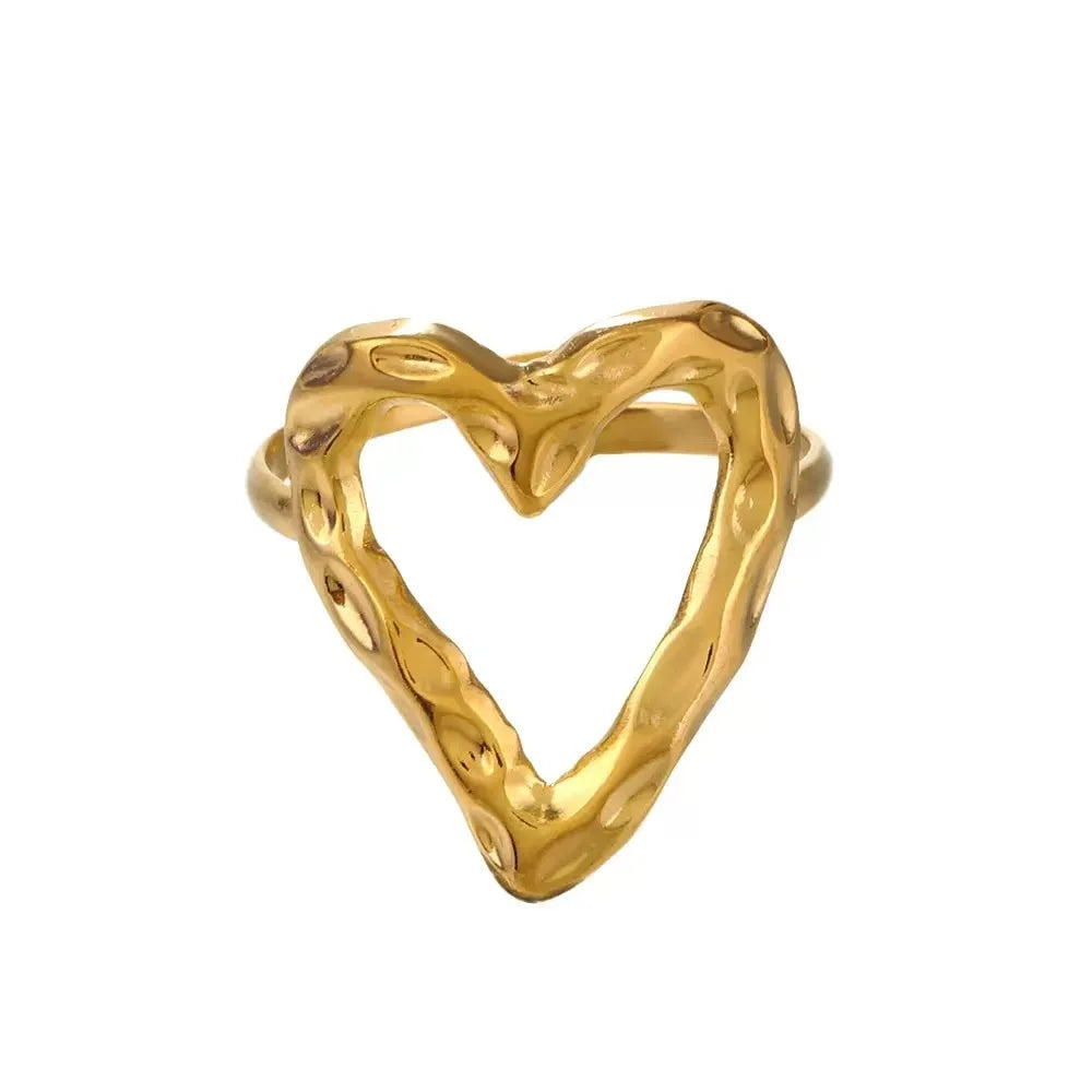 High End Waterproof Hollow Stainless Steel Finger Ring Trendy for Women Personalize Jewelry Wholesale