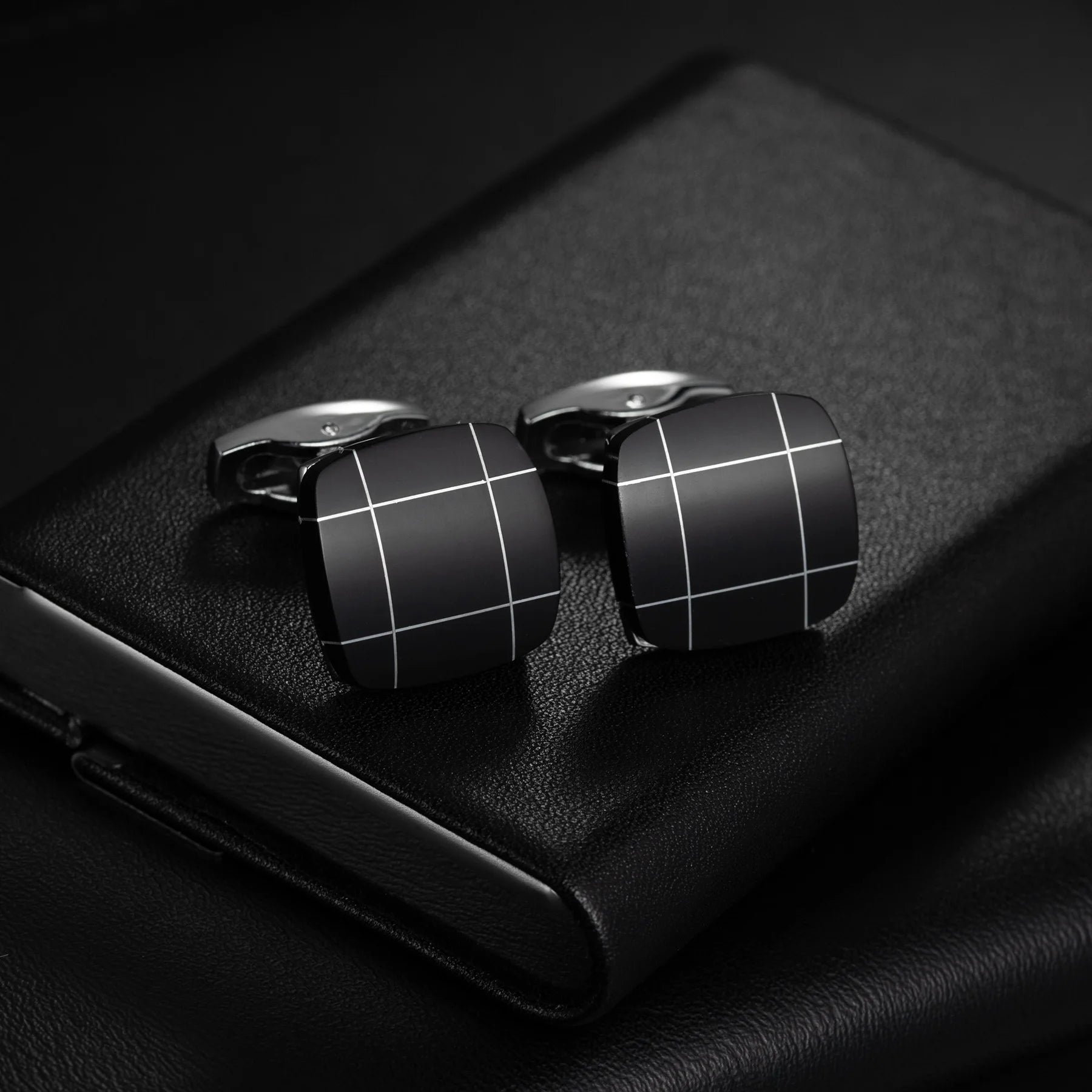 Round Cufflinks Mens For Business Shirt Wedding Party Men Cufflink Solid Cloth Rectangle Stripe Cuff links Accessories Wholesale