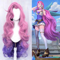 Seraphine Cosplay Wig LoL KDA Cosplays Curly Pink Purple Wigs Heat Resistant Synthetic Hair
