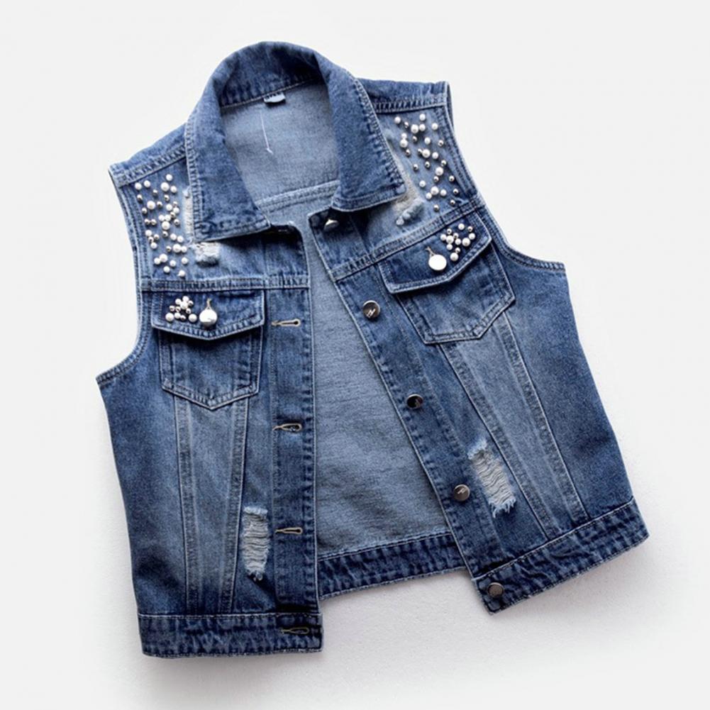 Chalecos Para Mujer Denim Vests Korean Fashion Sleeveless Jean Jackets For Women Waistcoat 5XL Gilet Jaqueta Feminina Jaquetas