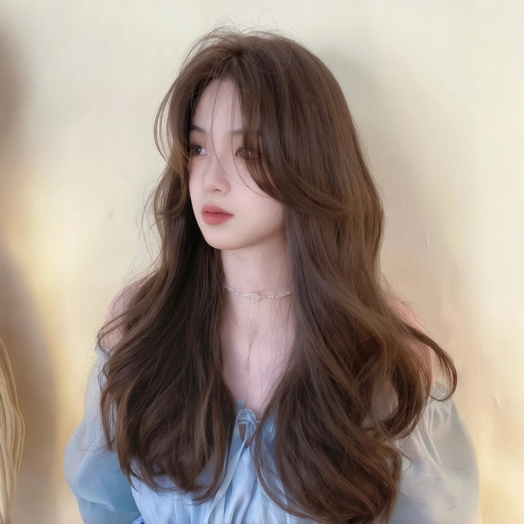 24 Inches Long, Straight Hair Style, Made of Synthetic Fiber, Heat-Resistant, Brown Wig