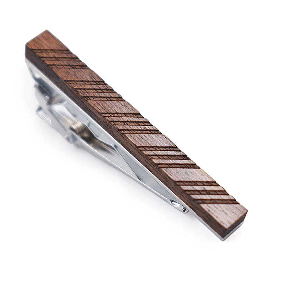 New High Quality Retro Wood Tie Clips For Man Tie Bar Wooden Tie Clip Gentlemen Wedding Business Suit Shirt Necktie Bar Clip