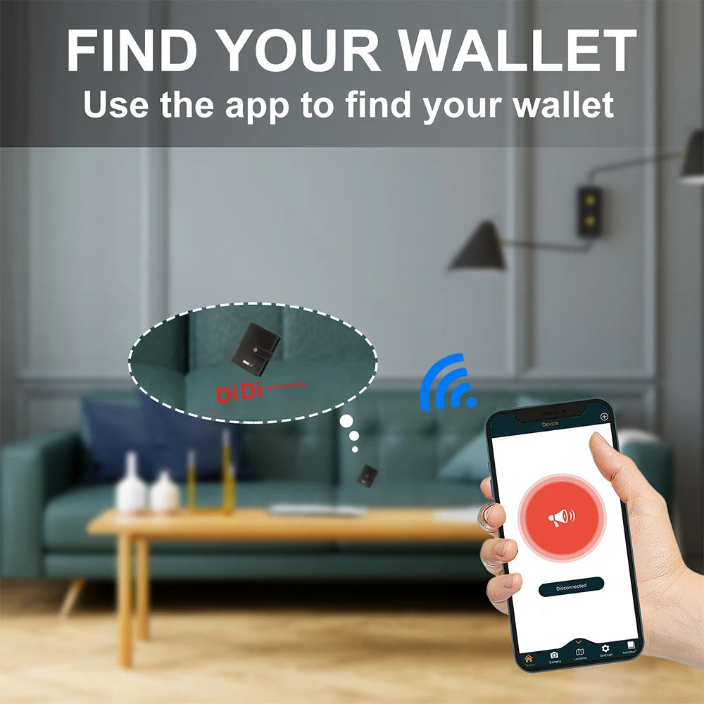 Wallet with Tracker Men Wallet anti Loss Android Magsafe Cüzdan Metal Cartera GPS Finder Boy Gift  smart wallet  with camera