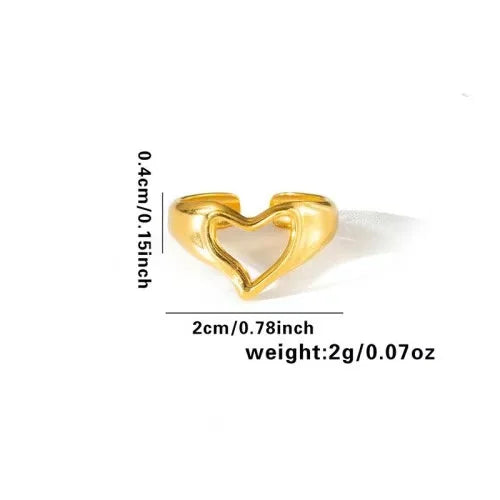 High End Waterproof Hollow Stainless Steel Finger Ring Trendy for Women Personalize Jewelry Wholesale