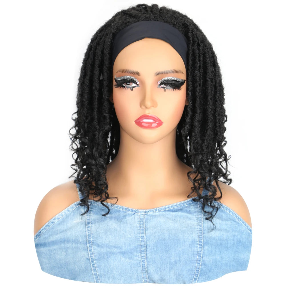 Synthetic Afro Dreadlock Headband Wigs Dreadlock Crochet Hair Wig Ombre Color Synthetic Fiber Hair Wigs Low Temperature Hair Wig