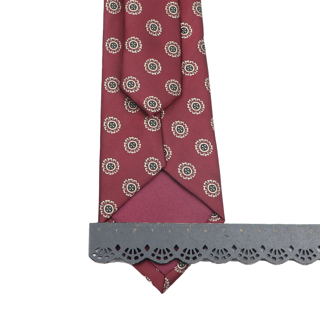 New Men's Casual 7CM Ties Classic Polyester Woven Party Neckties Fashion Burgundy Flower Man Neck Tie For Wedding Business Male