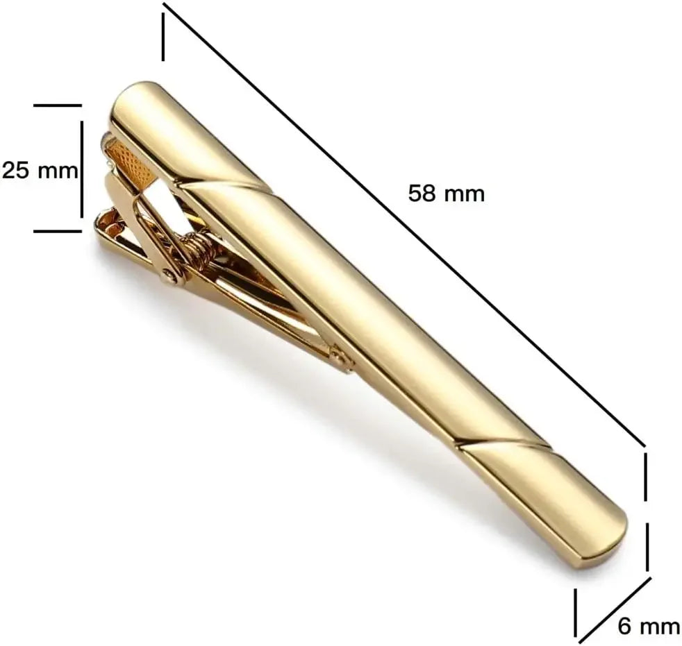 (Pack 4 Pieces ) Tie Clips for Men, Black Gold Blue Silver Tie Bar Set for Regular Ties, Luxury Box Gift Ideas  novedad