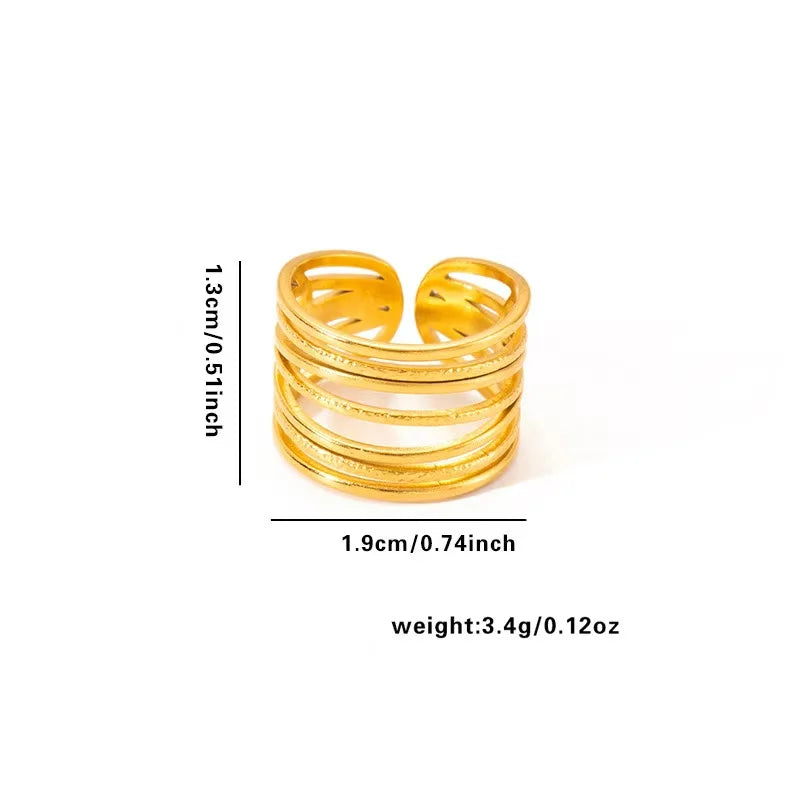 High End Waterproof Hollow Stainless Steel Finger Ring Trendy for Women Personalize Jewelry Wholesale