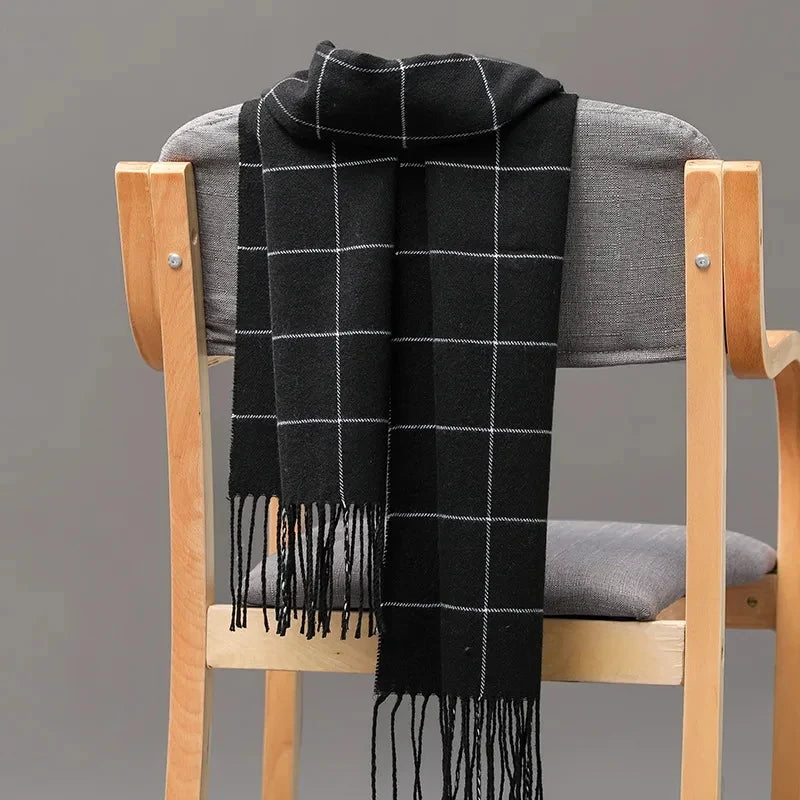 2026 New Winter Men Scarf Keep Warm Cashmere Scarves Casual Brand Designer Pashmina Neckerchief Tassel Business Shawl Wrap