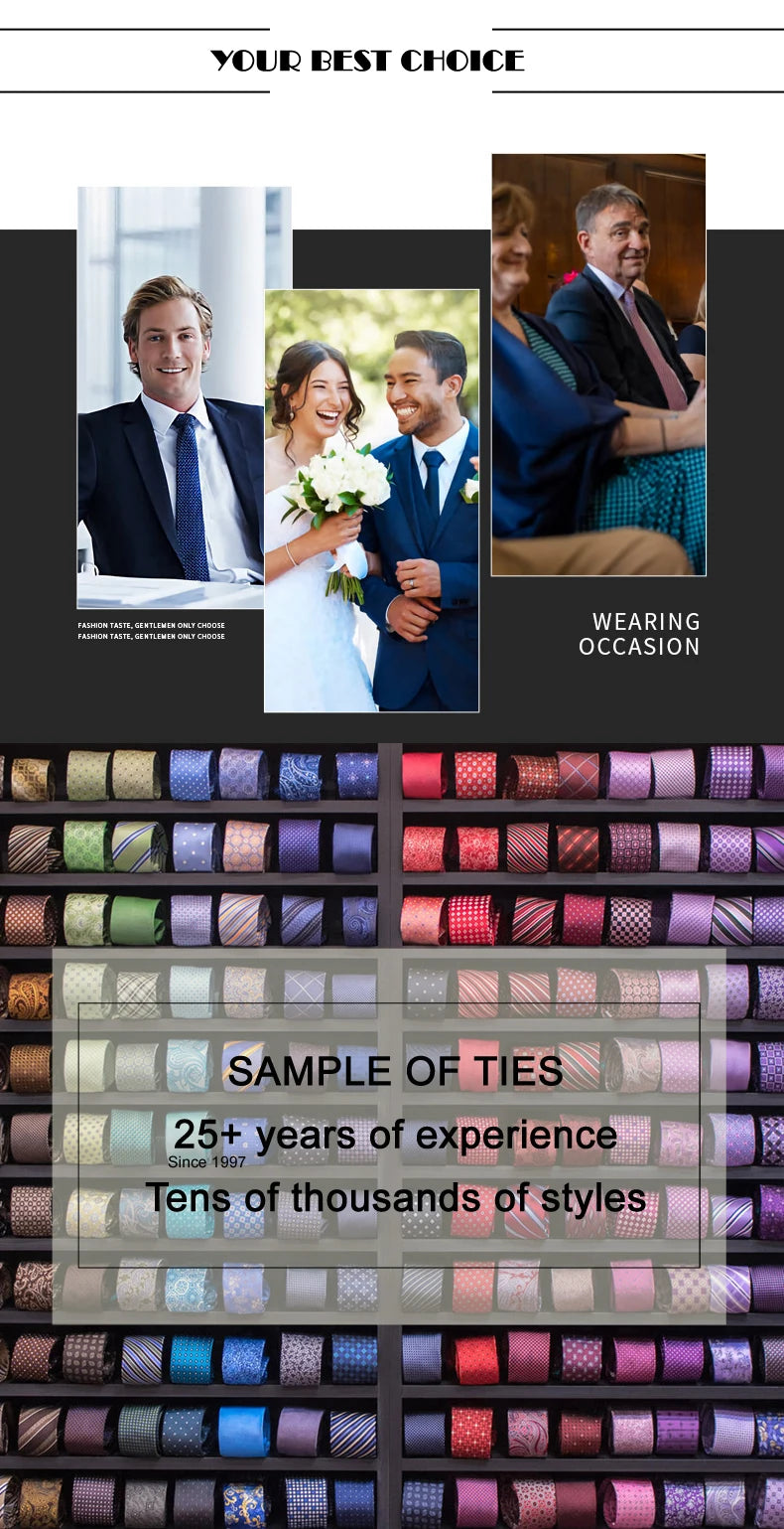 8CM Men's Ties Necktie For Man Wedding Business Party Stripes Striped Jacquard Woven Neck Tie Daily Wear Accessories Gift
