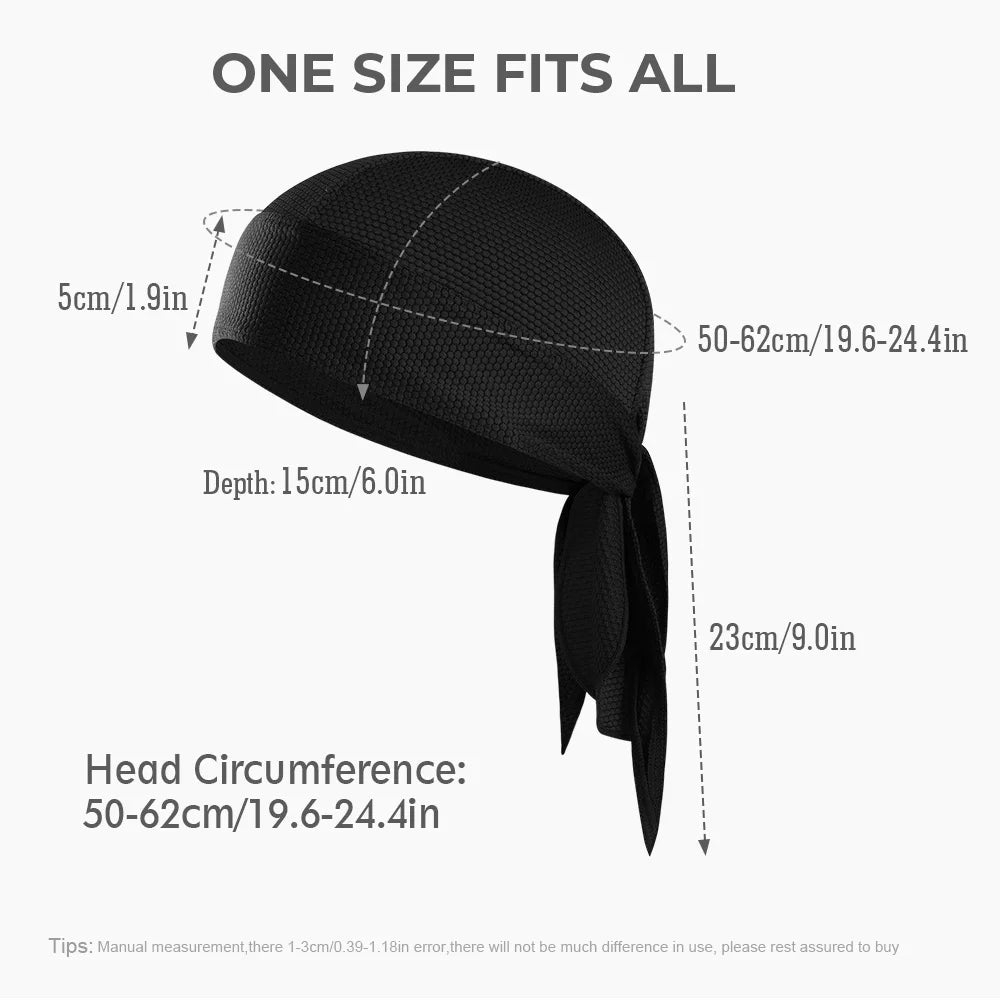 Quick-drying Bandana Doo Rags Caps Summer Breathable Cycling Sport Running Helmet Liner Beanies Durags Pirate Hat Head Wrap Men