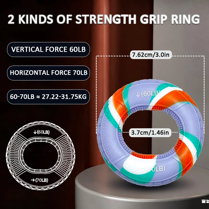 Silicone Hand Trainer Finger Gripper Ring Hand Power Gripper Ring Stress Relief Gym Home Workout Exercise Fitness Equipment