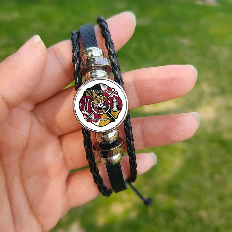 Gift Bracelet For Men High Quality Jewelry Fire Department Firefighter Bracelets Daily Dressing Party Holiday Pendant