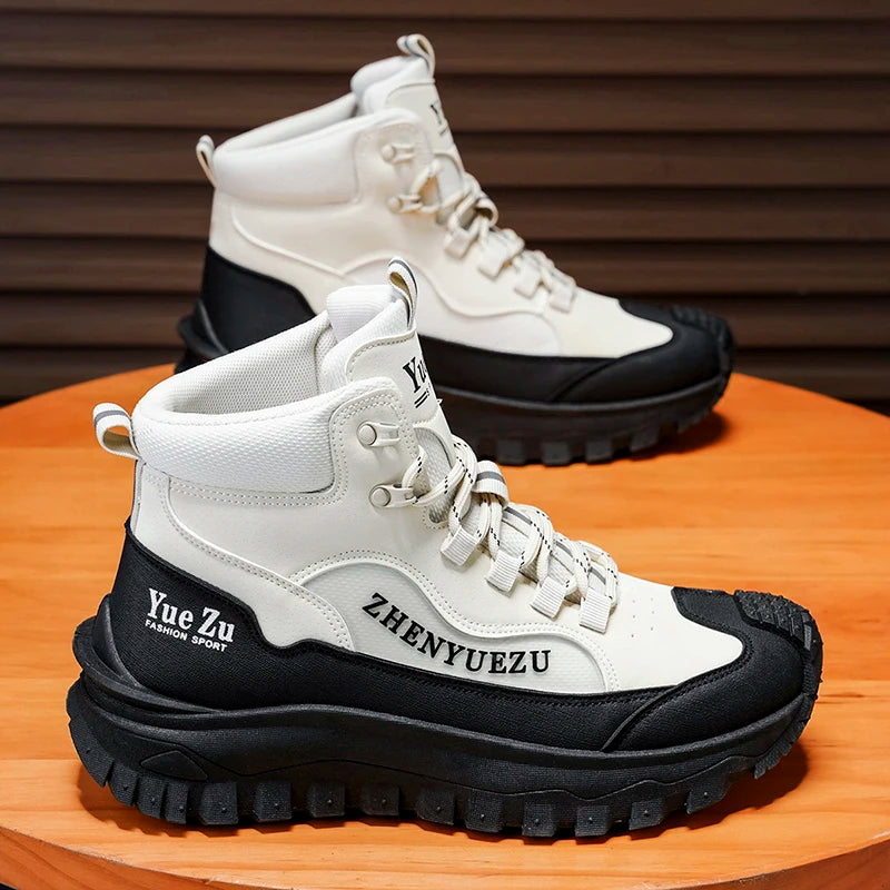Men's Western Boots, with Thick, Wear-Resistant Soles and Comfortable Lining, Suitable for Outdoor Activities, Camping, Hiking, and Other Outfits