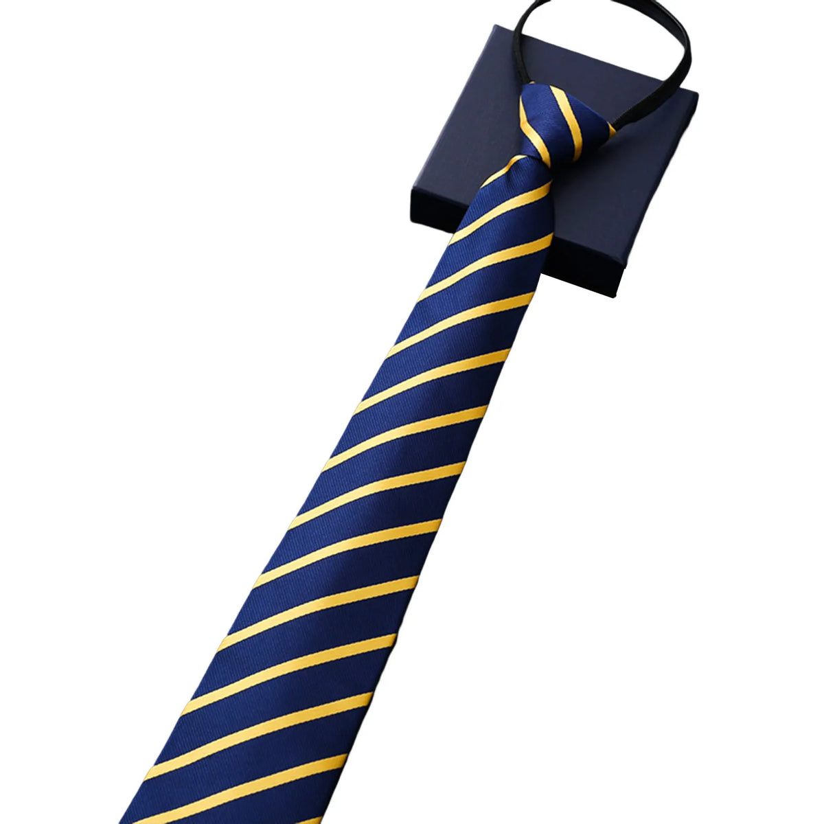 Adjustable Zipper Necktie n Formal Casual Skin-friendly 8cm Necktie for Friend Family Dad Husband Gift