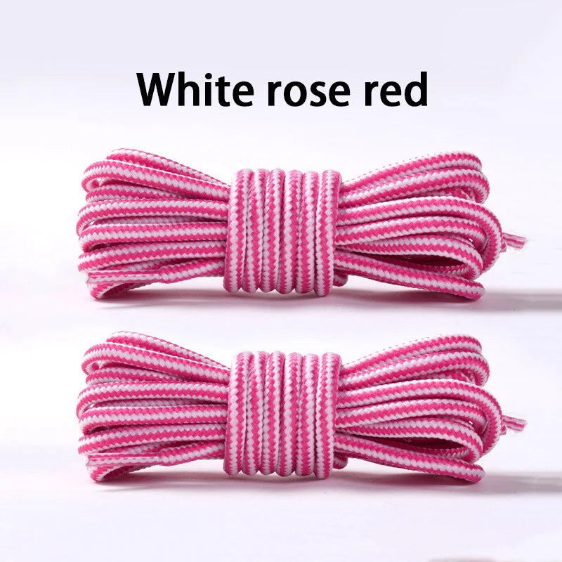 1Pair Round Striped Shoelace Outdoor Sports Shoelaces Sneaker Boots Laces Length 70cm/90cm/120cm/150cm