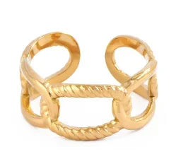 High End Waterproof Hollow Stainless Steel Finger Ring Trendy for Women Personalize Jewelry Wholesale