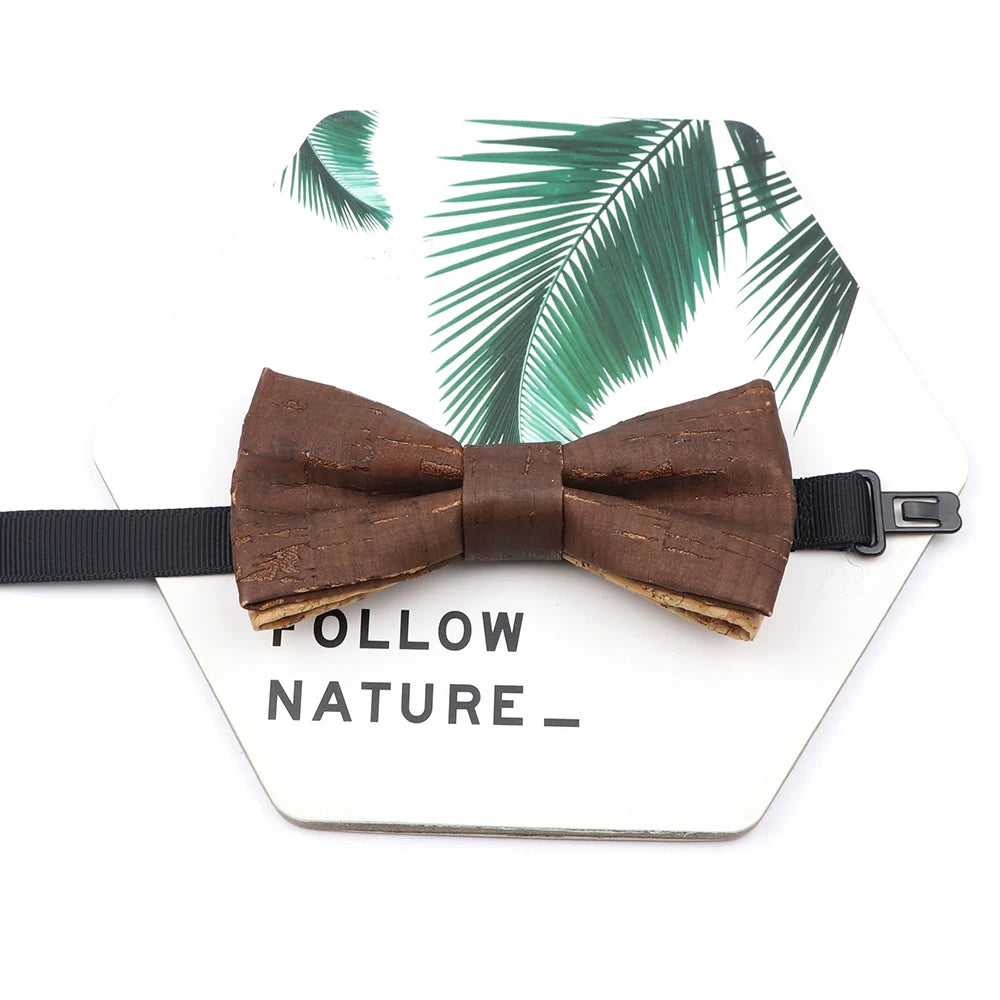 Novel Wooden Bow Tie For Man Women Cork Bowknot Retro Wood Handmade Bowties Daily Party Wedding Accessories Butterfly Wholesale