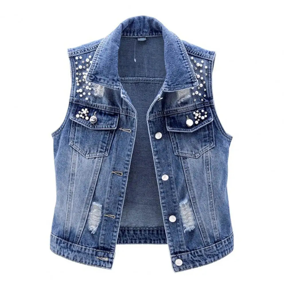 Chalecos Para Mujer Denim Vests Korean Fashion Sleeveless Jean Jackets For Women Waistcoat 5XL Gilet Jaqueta Feminina Jaquetas