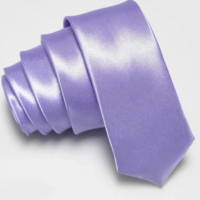 Solid Color Fashion Necktie 5CM Skinny Slim Narrow Ties for Man Black Red Blue Patterns Necktie For  Woman JK Necktie