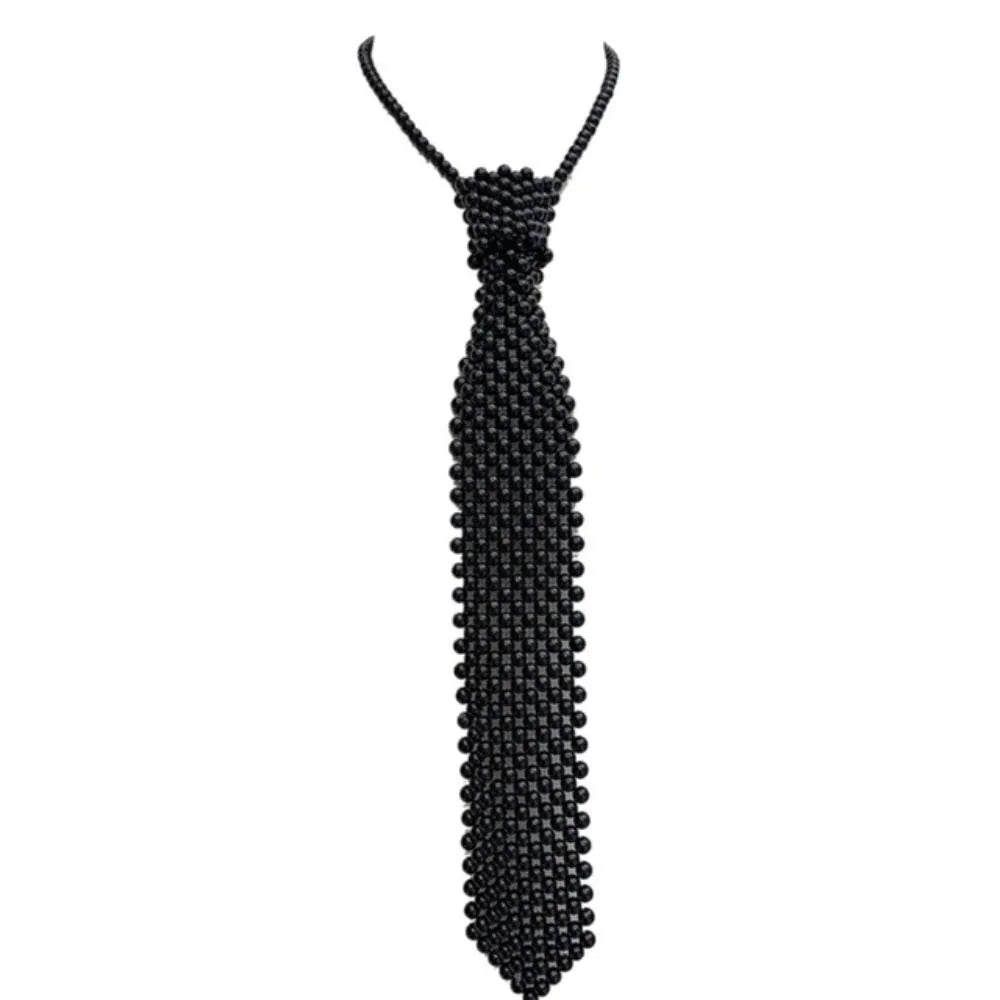 Fashion Elegant Shirt Tie Weaving Beaded Collar Women Necktie Retro Female Neckwear