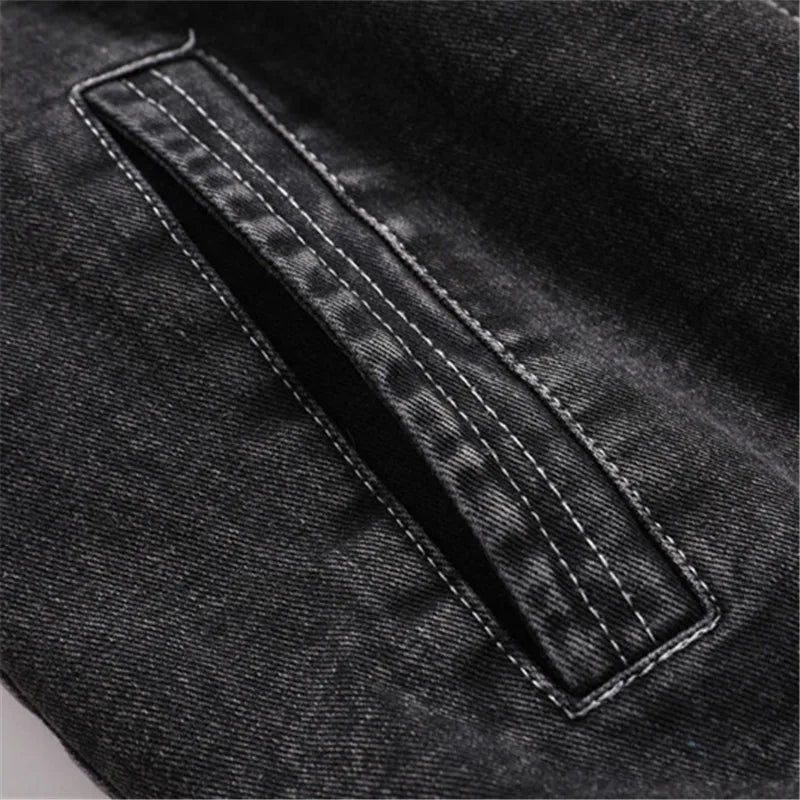 New Fashion Denim Jakets Men Turn Down Collar Winter Fleece Denim Coats Jean Jackets Mens Outerwear Casual Man Winter Coat