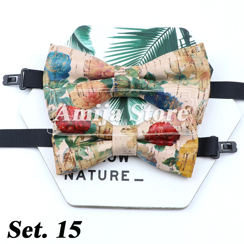 Novel Wooden Bow Tie For Man Women Cork Bowknot Retro Wood Handmade Bowties Daily Party Wedding Accessories Butterfly Wholesale