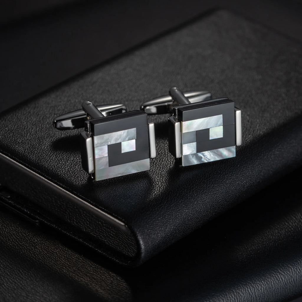 Round Cufflinks Mens For Business Shirt Wedding Party Men Cufflink Solid Cloth Rectangle Stripe Cuff links Accessories Wholesale