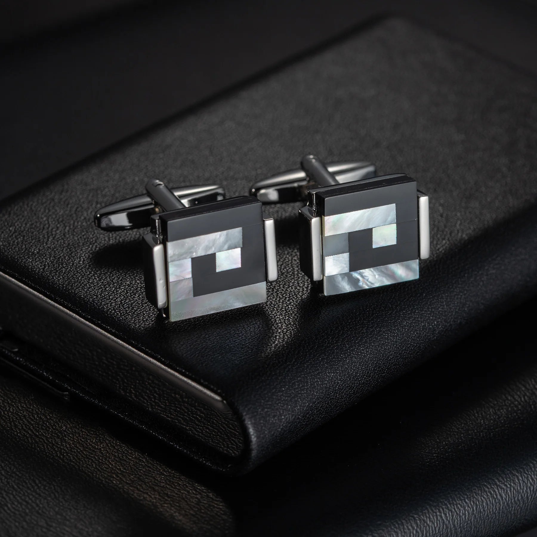 Round Cufflinks Mens For Business Shirt Wedding Party Men Cufflink Solid Cloth Rectangle Stripe Cuff links Accessories Wholesale