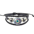 Leather Bracelet Handmade Woven Multilayer Boho Vintage Unisex Adjustable Fashion Jewelry Gift for Him Her