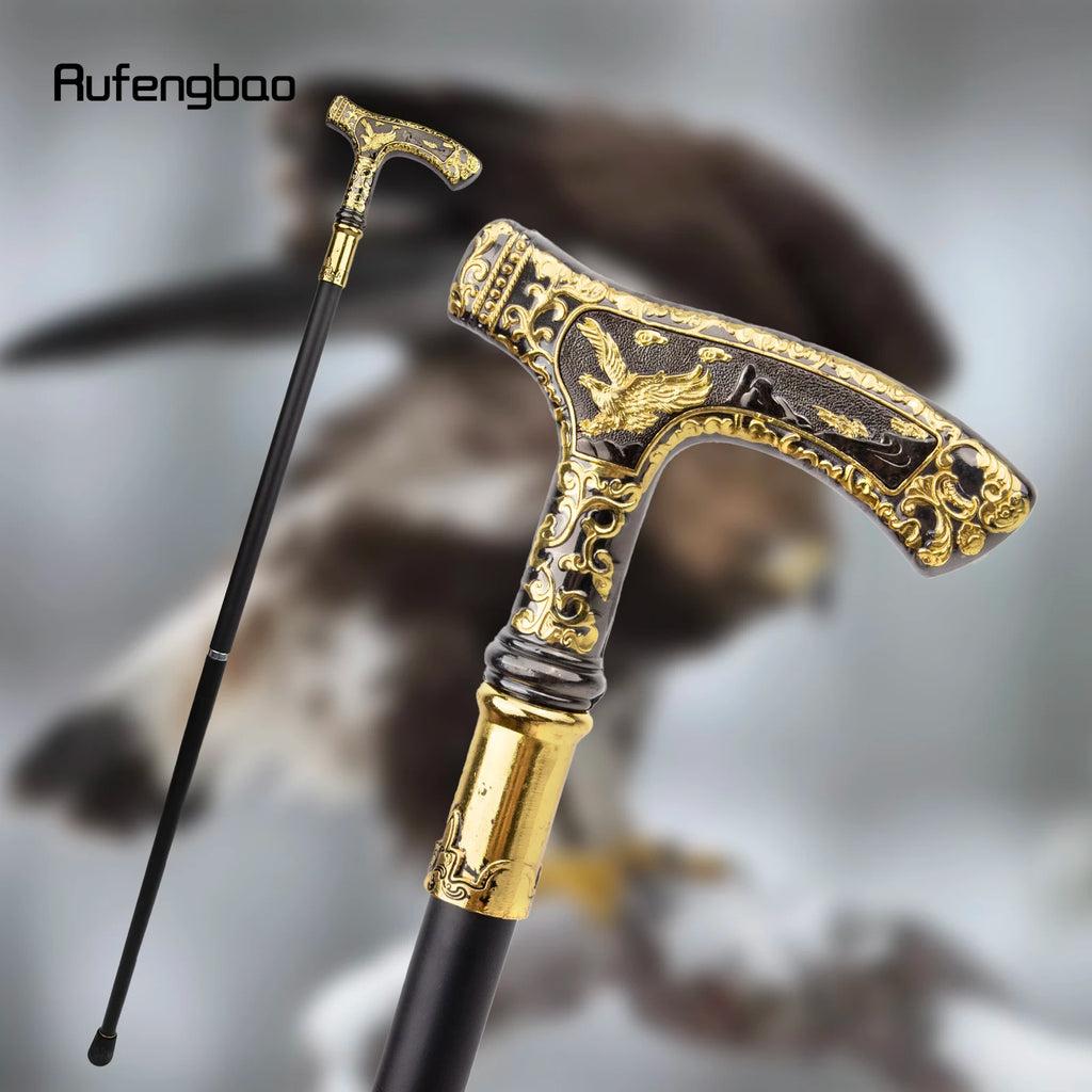Gold Black Luxury Eagle Handle Walking Cane Fashion Decorative Walking Stick Gentleman Elegant Cosplay Cane Knob Crosier 90cm