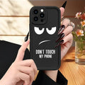 "Don't Touch Me" fashion phone case is suitable for iPhone 14 16 15 Pro X XS XR 7 8 Plus 16 15 14 13 12 11 Pro Max phone cases.