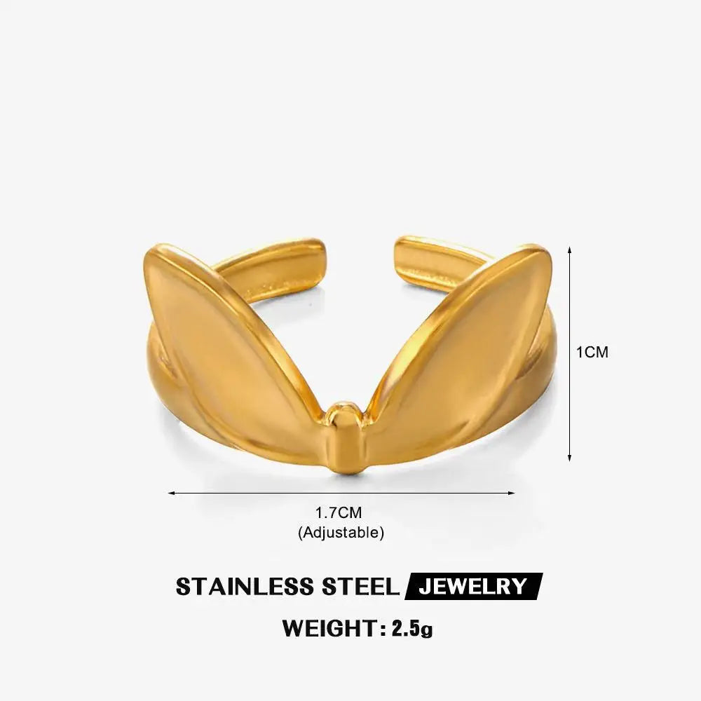 High End Waterproof Hollow Stainless Steel Finger Ring Trendy for Women Personalize Jewelry Wholesale